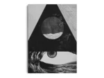Arte Abstracto Ojo entre Olas tipo Collage en Blanco y Negro