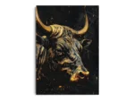 Arte Lujoso Toro Negro con Oro