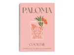 Arte Ilustración Cocktail Paloma en Tono Rosa