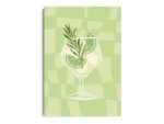 Arte Ilustración Cocktail Mojito en Tono Verde