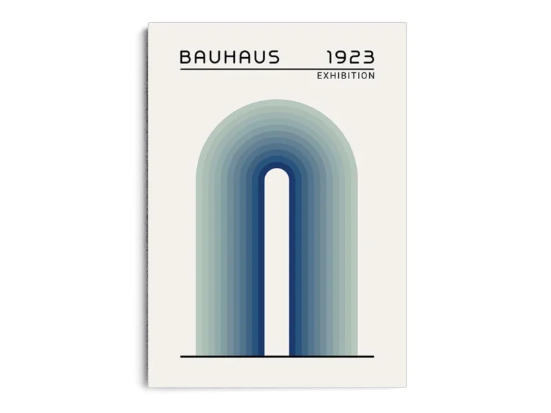Arte Ilustración Bauhaus Arcos en Gama de Azul