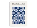 Arte Ilustración Bauhaus Semi Círculos en Gama de Azul