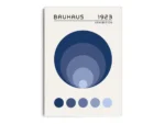 Arte Ilustración Bauhaus Círculos en Gama de Azul
