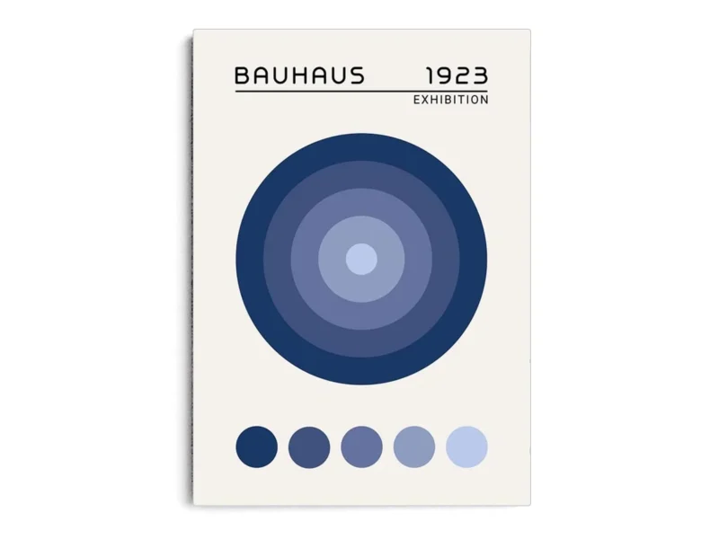 Arte Ilustración Bauhaus Círculos Azules Centrados