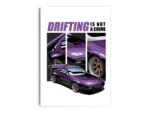 Póster Ilustración Auto Deportivo Morado con Mensaje de Drift
