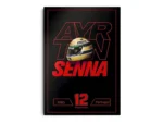 Póster F1 Ayrton Senna Casco y Letras Rojas