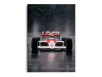 Póster F1 Ayrton Senna Auto en Pista Mojada