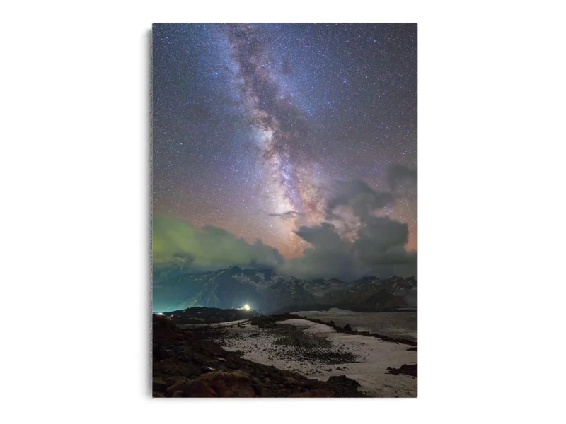 Póster Fotografía Cielo Estrellado con Reflejos Verdosos