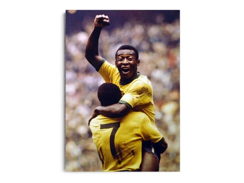 Póster Pelé Celebrando con Puño Arriba