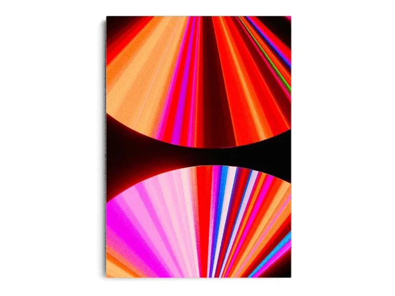 Póster Futurista Medios Círculos con Rayos de Colores