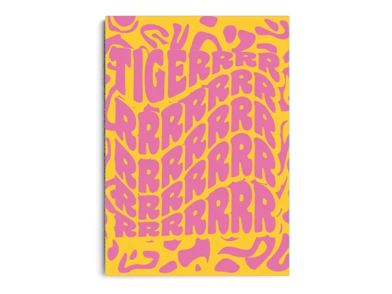 Póster Ilustracion Letras Groovy con Palabra Tigerrr