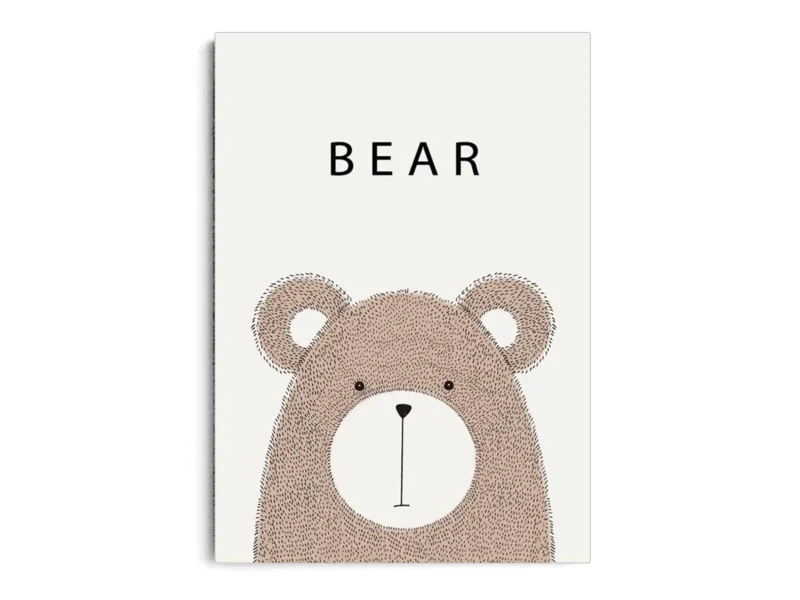 Póster Infantil Oso Tierno Minimalista