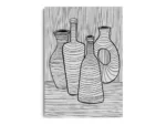 Arte Lineal Vasijas y Botellas Compuestas por Lineas Negras