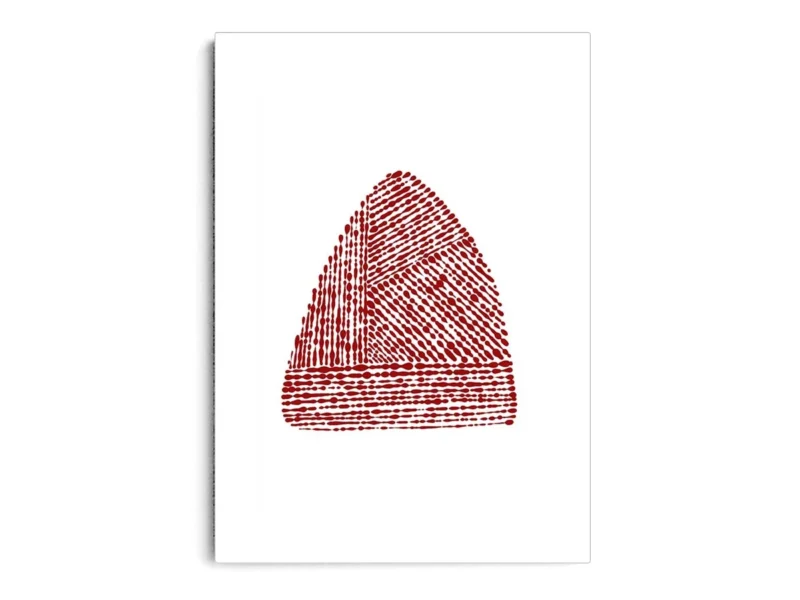 Arte Ilustración Minimalista Piedra de Tinta Roja