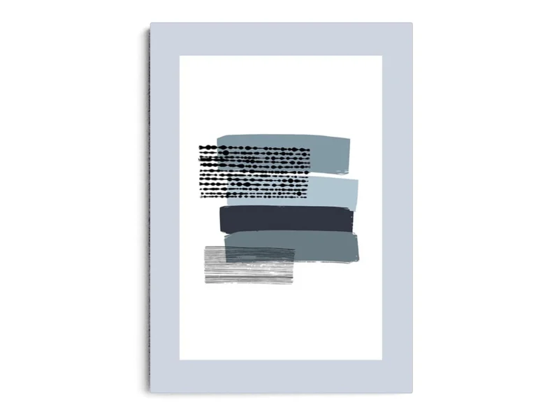 Arte Ilustración Minimalista Pinceladas de Tonos Grises