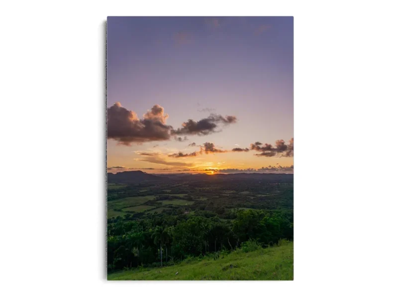 Póster Fotografía Paisaje de Campo Verde al Atardecer