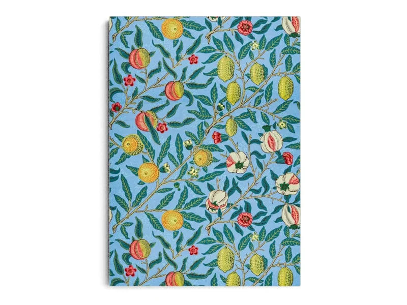 Póster Ilustración Patrones de Limones entre Flores Blancas y Rojas