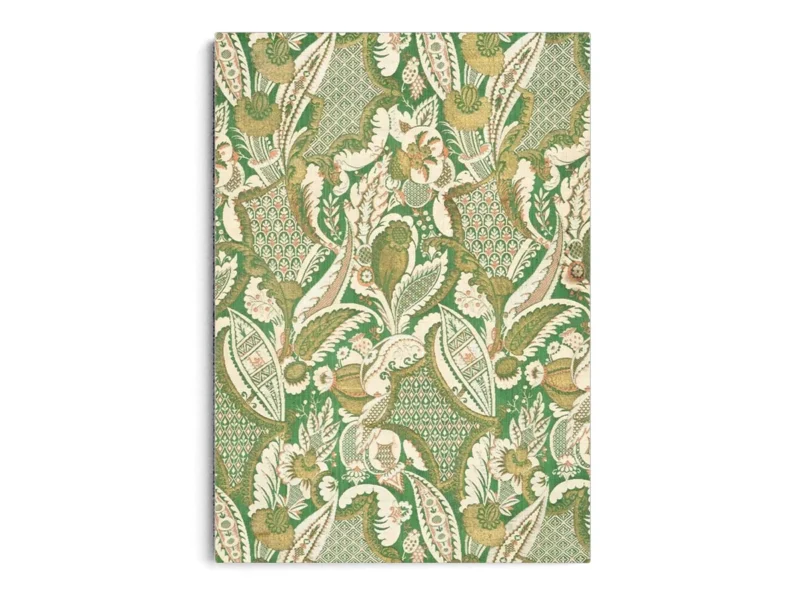 Póster Ilustración Patrones de Hojas y Flores Verdes