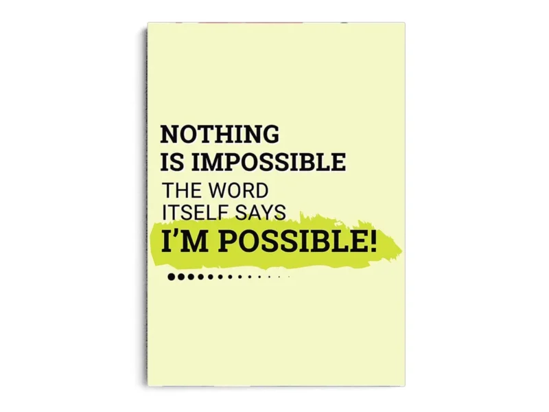 Póster Ilustración Frase Motivadora Nothing Is Impossible