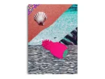 Póster Pop Art Ilustración Collage de Conchas y Texturas de Playa