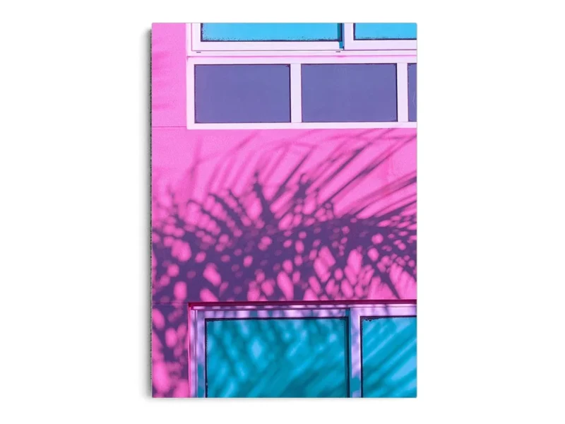 Póster Pop Art Fachada de Casa Rosada con Ventanas Celestes