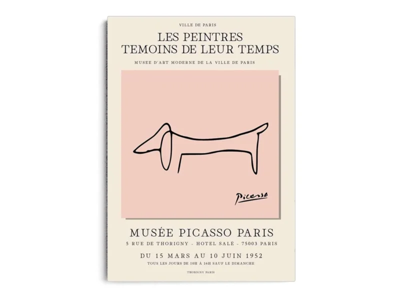 Póster Ilustración Perro Garabato del Museo de Picasso