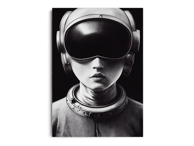 Poster Ilustración Retrato de Astronauta con Casco Moderno