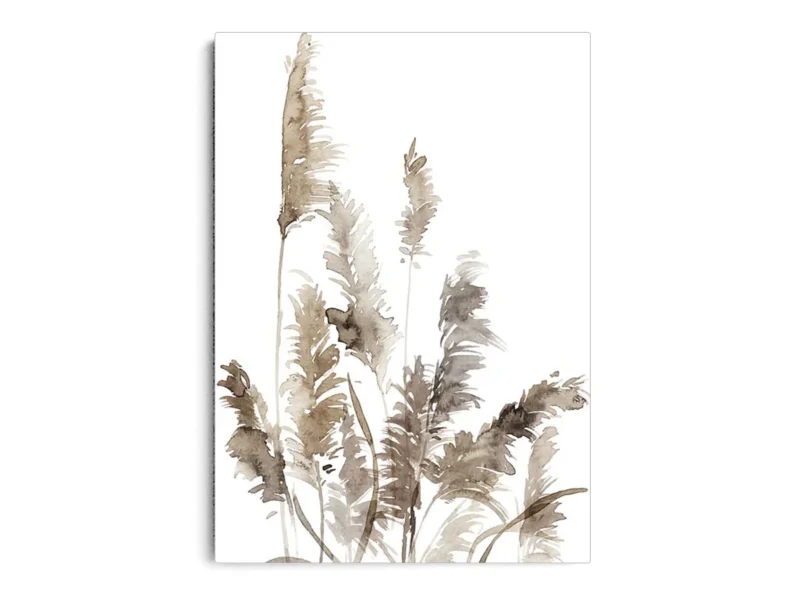 Arte Pintura en Acuarela  Hojas en Tonos Grises