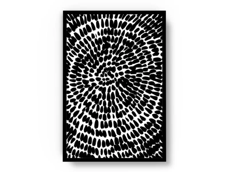 Poster Abstracto Manchas Blanco y Negro
