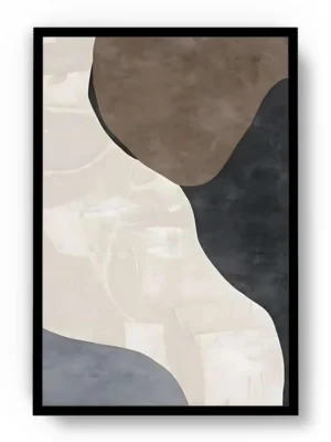 Arte Abstracto Desierto con Tonos de Beish y Negro