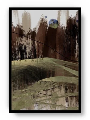 Arte Abstracto Campo con Vista al Bosque 1 de 3