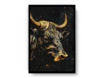 Arte Lujoso Toro Negro con Oro