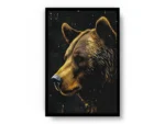 Arte Lujoso Oso Negro con Oro