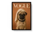 Arte Portada Revista Vogue con Perro Pug