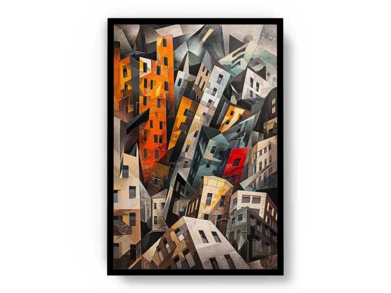 Arte Ilustración Abstracta Edificios Amontonados