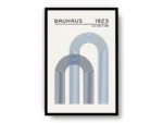 Arte Ilustración Bauhaus Arcos Azul y Negro Interpuestos