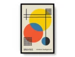 Arte Ilustración Bauhaus con Formas Circulares y Triangulares