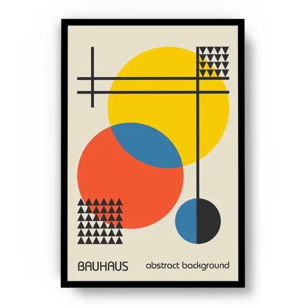 Arte Ilustración Bauhaus con Formas Circulares y Triangulares
