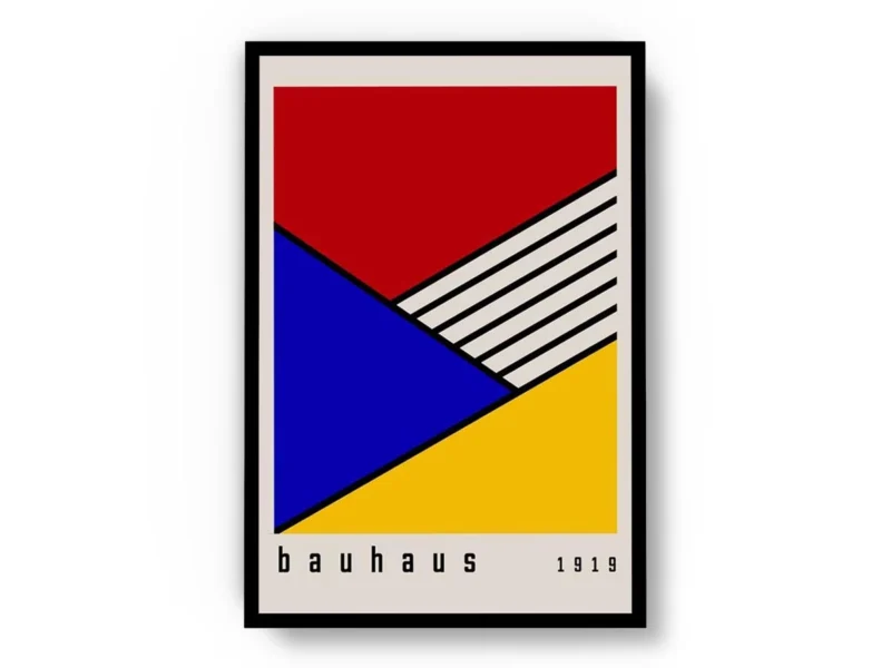 Arte Ilustración Bauhaus Bloques de Colores Vivos