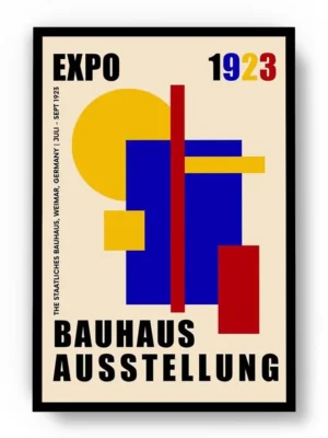 Arte Ilustración Bauhaus Formas en Colores Vivos