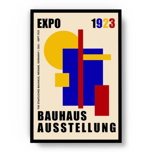Arte Ilustración Bauhaus Formas en Colores Vivos