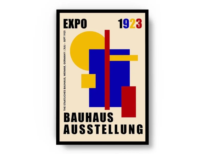 Arte Ilustración Bauhaus Formas en Colores Vivos