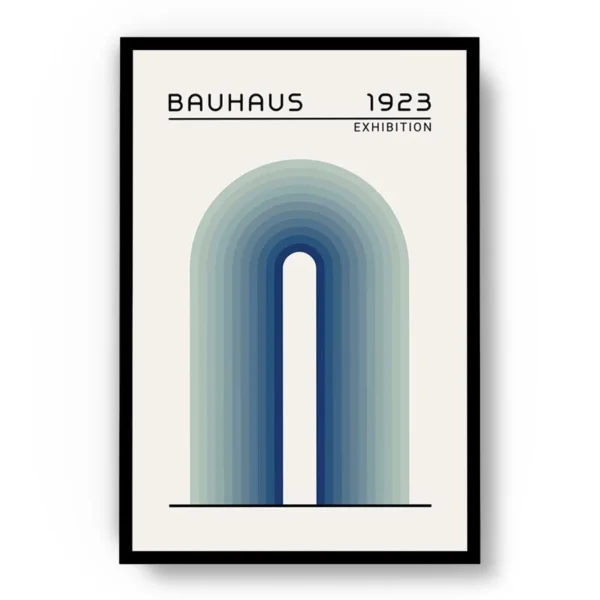 Arte Ilustración Bauhaus Arcos en Gama de Azul
