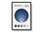 Arte Ilustración Bauhaus Círculos en Gama de Azul
