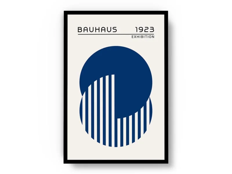 Arte Ilustración Bauhaus Círculo entre Circulo Azul
