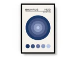 Arte Ilustración Bauhaus Círculos Azules Centrados