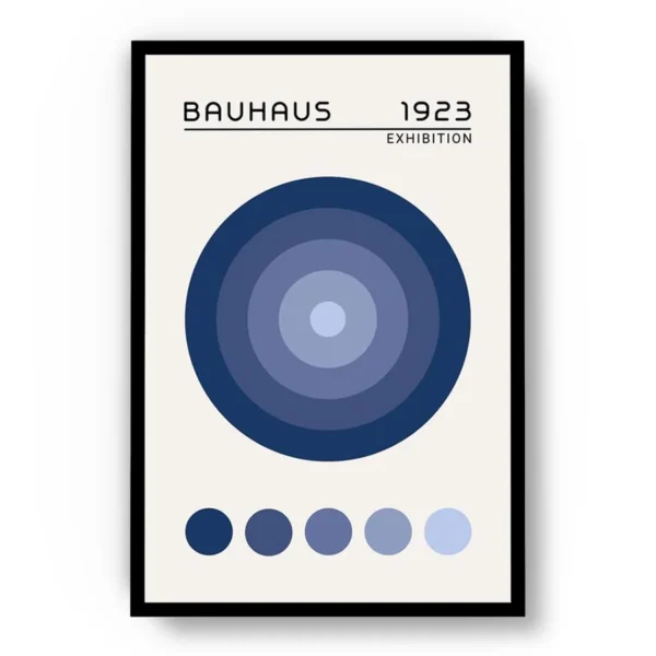 Arte Ilustración Bauhaus Círculos Azules Centrados