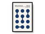 Arte Ilustración Bauhaus Círculos Azules Individuales y Unidos