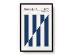 Arte Ilustración Bauhaus Lineas Gruesas Azules Opuestas