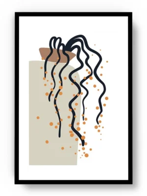 Arte Ilustración Planta Colgante Botando Semillas